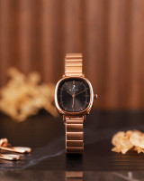 Sylvi Ellore Rosegold & Black Women’s Steel Strap Watch